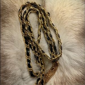 New faux leather gold belt